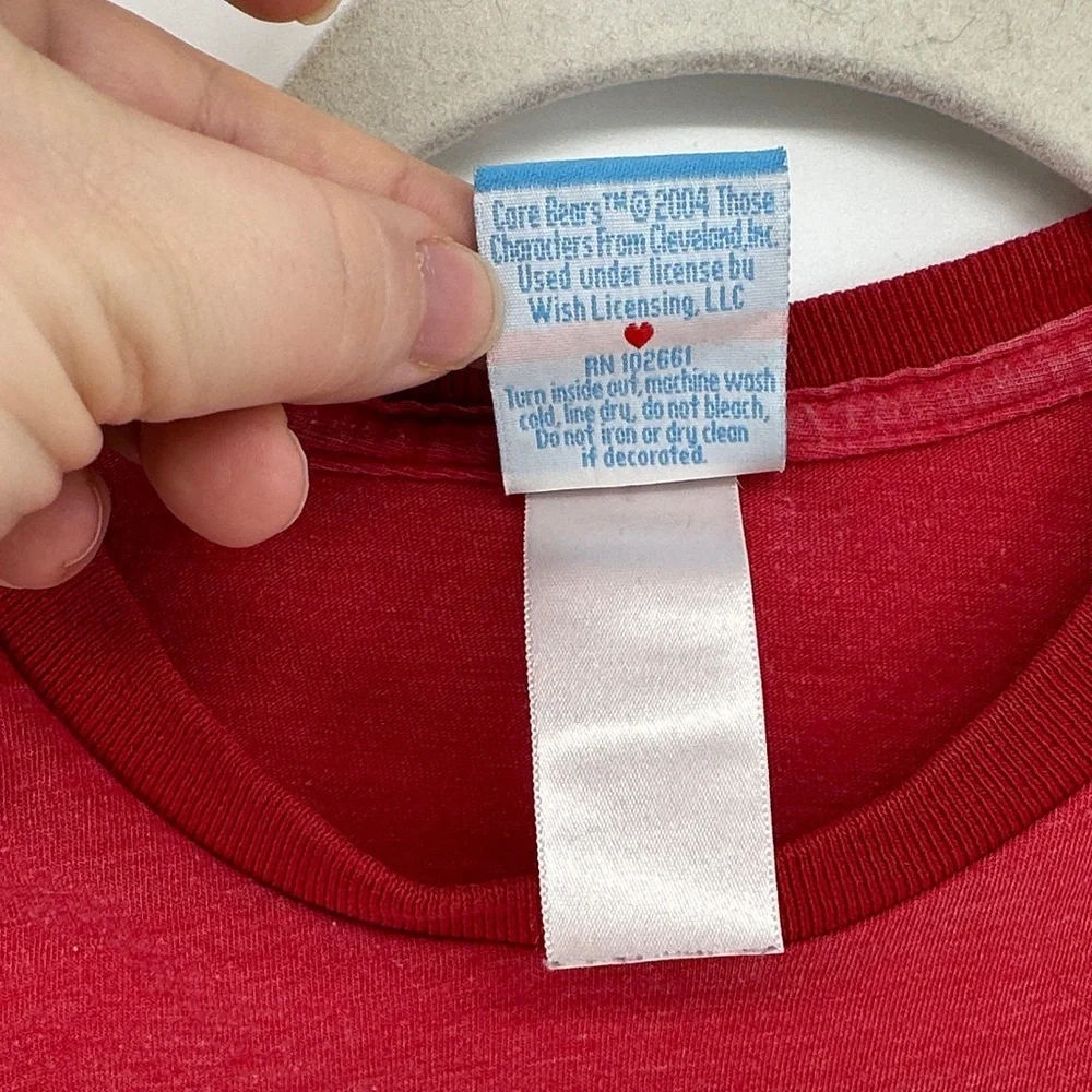 Care Bears Cheer Bear VTG Y2K Coquette Kidcore Retro Baby Tee Red T-Shirt SzS - Picture 3 of 13
